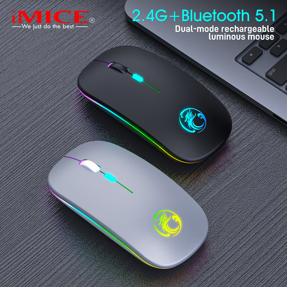 Imice Bluetooth Wireless Mouse Luminous Rechargeable Silent