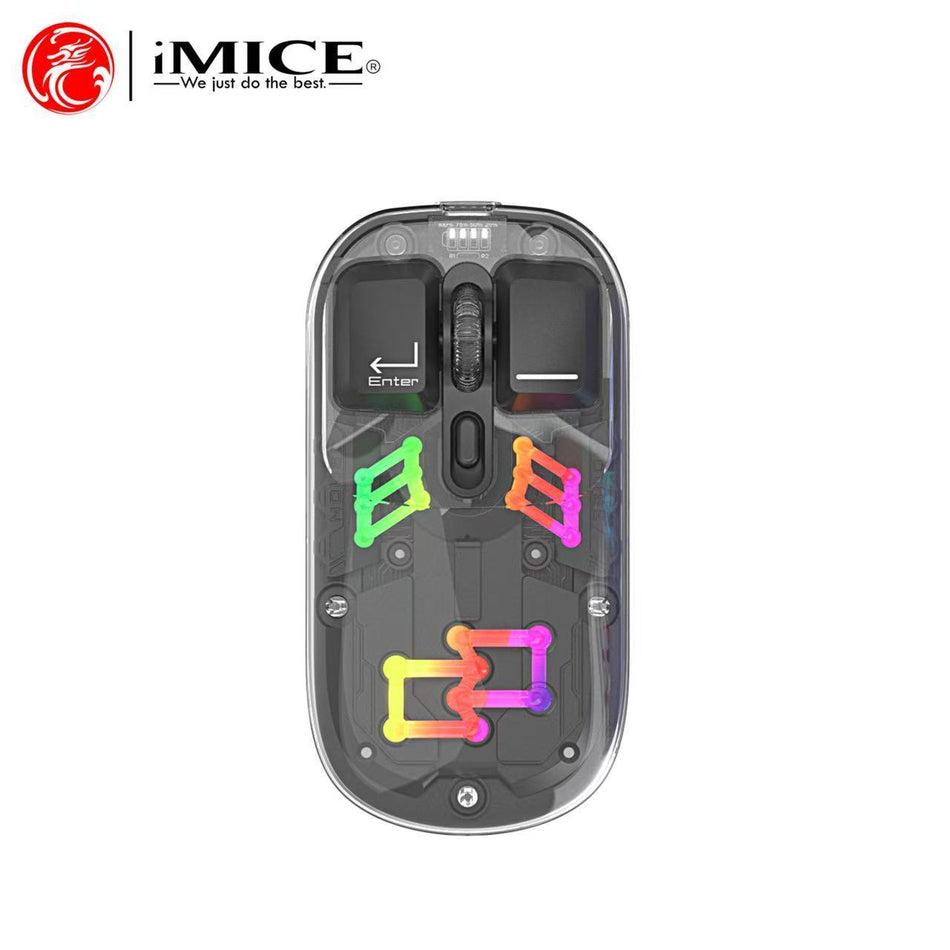Imice Transparent Bluetooth Dual-Mode Wireless Mouse Silent