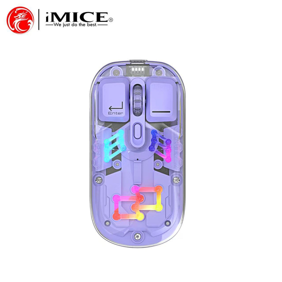 Imice Transparent Bluetooth Dual-Mode Wireless Mouse Silent