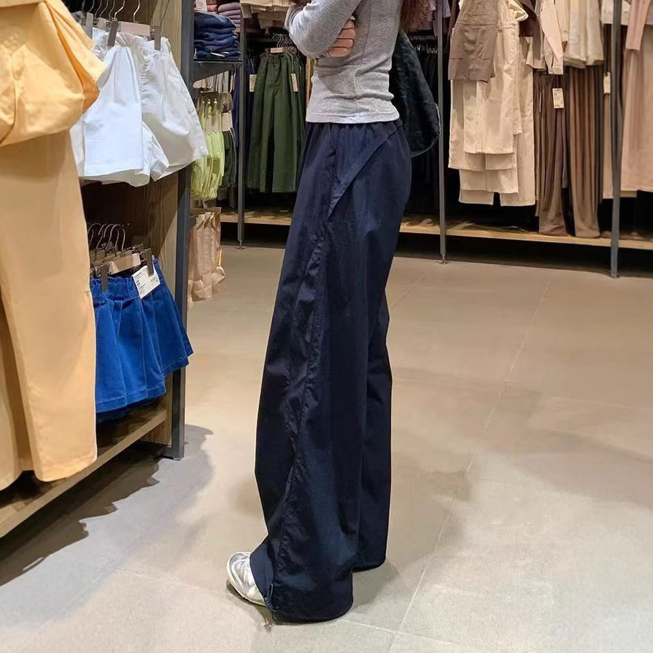 Women's High-Waist Quick-Dry Draped Straight-Leg Pants