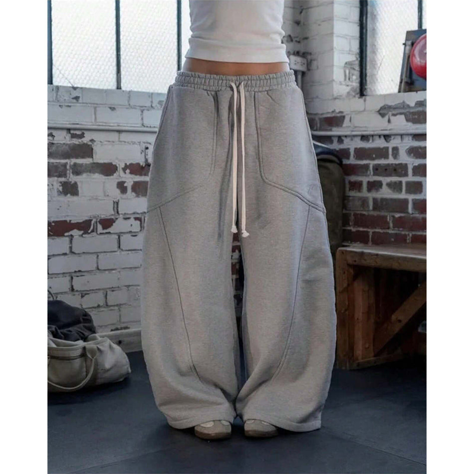Women's Loose Wide-Leg Casual Pants with Drawstring Waist