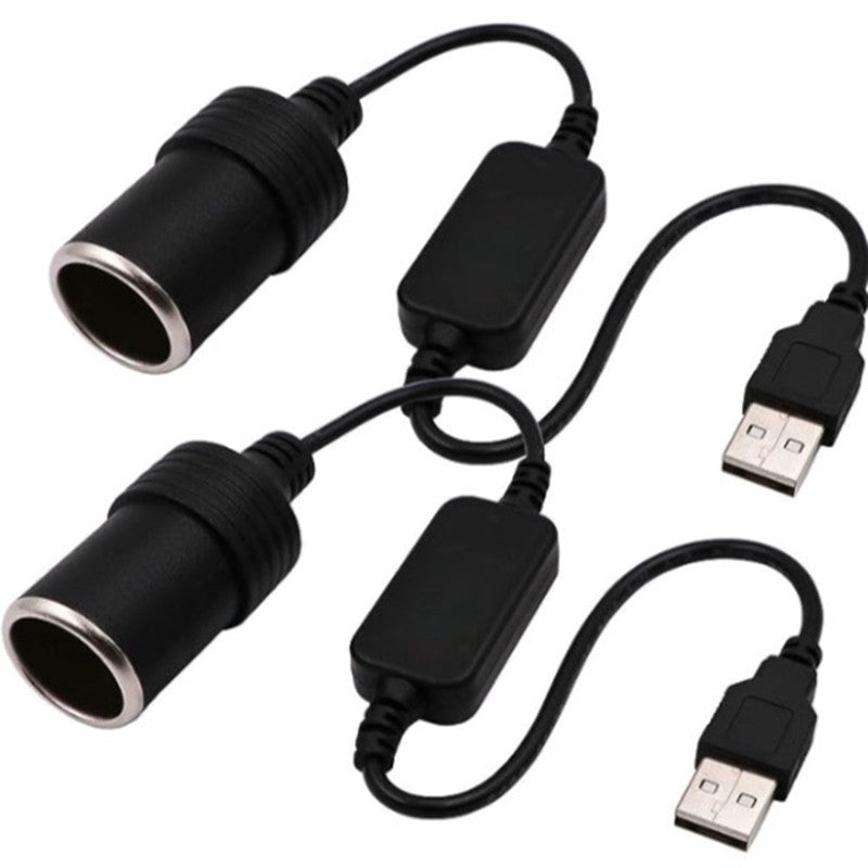 USB 5V to 12V Cigarette Lighter Female Socket Cable
