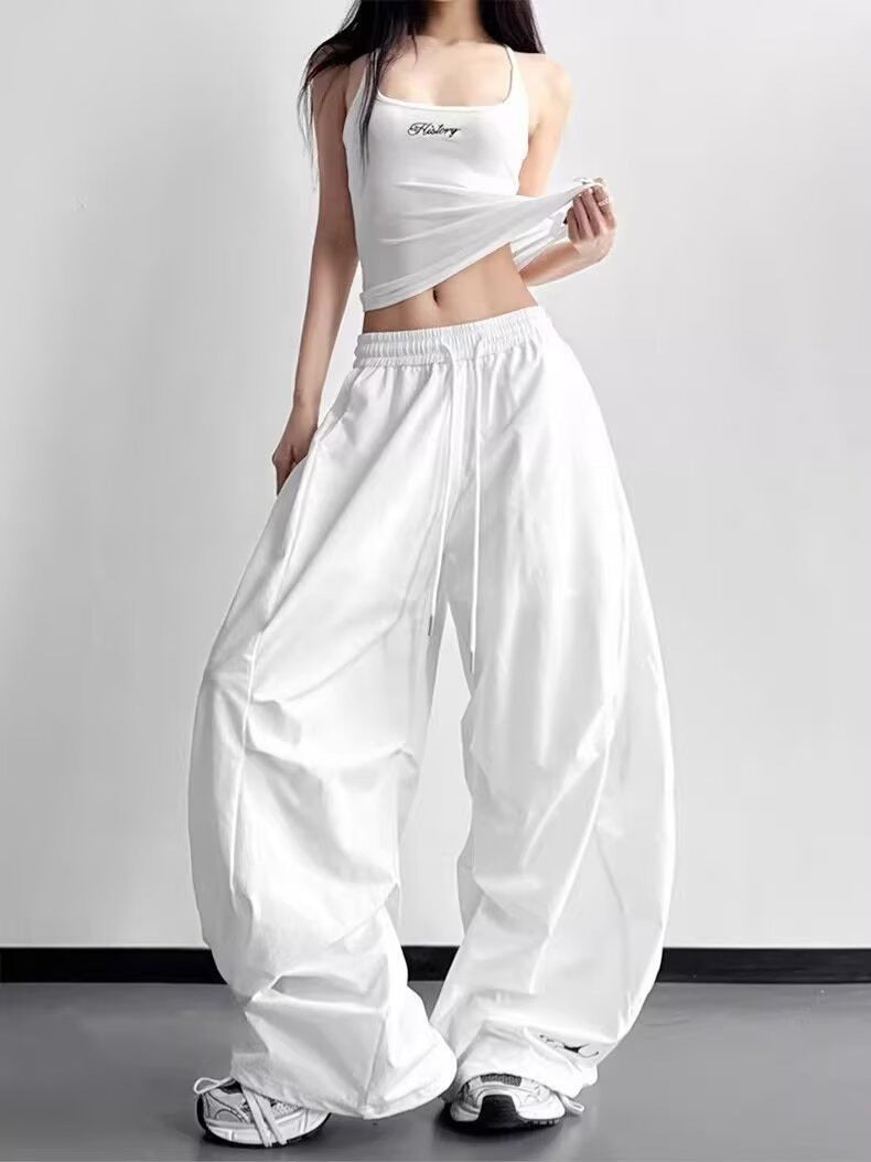 Product Title: Women’s Pleated Wide-Leg Drawstring Cargo Pants