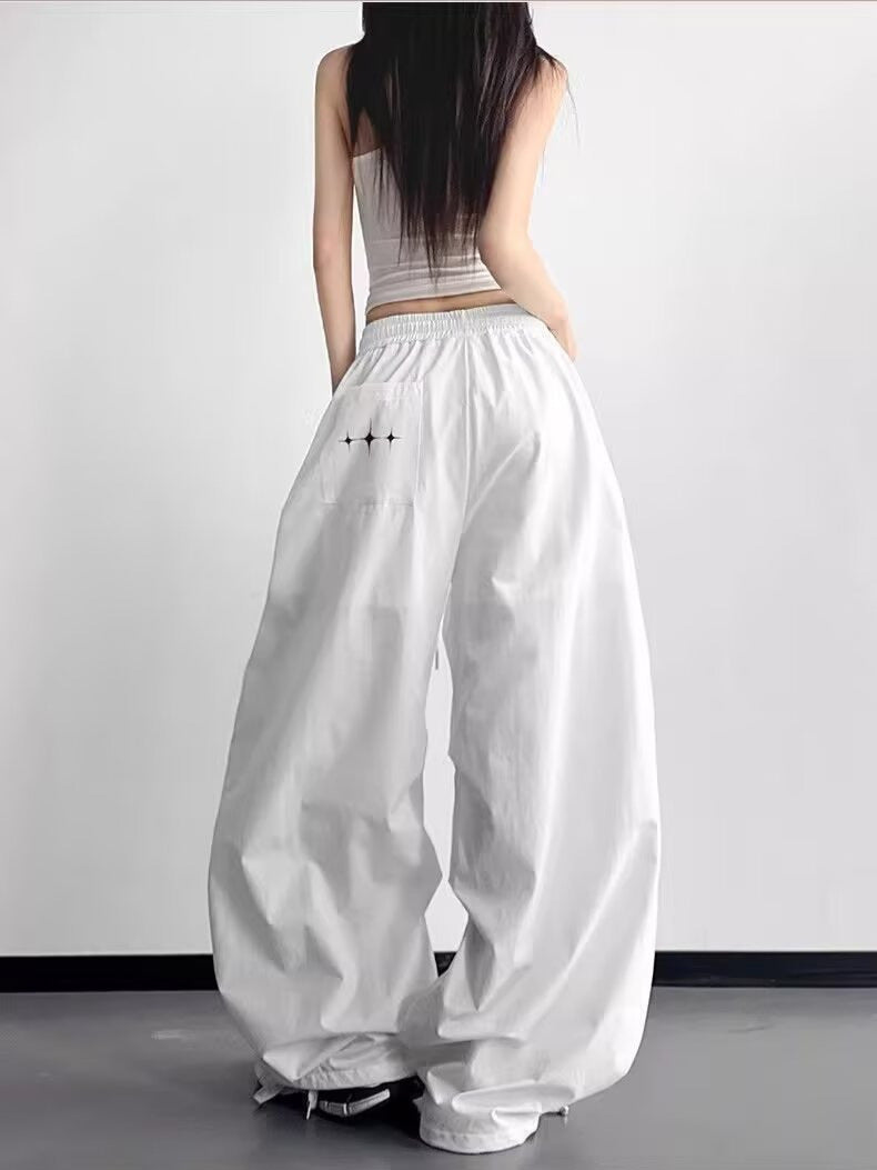 Product Title: Women’s Pleated Wide-Leg Drawstring Cargo Pants