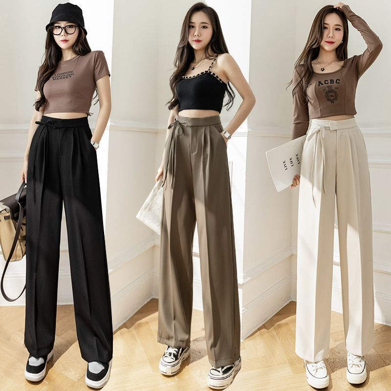 Women’s High-Waisted Straight-Leg Cupro Casual Pants