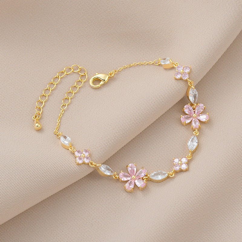 Women's Zircon Petal Bracelet