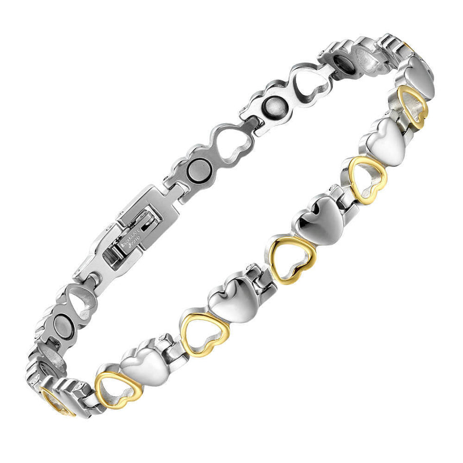 18K Gold Heart Couple Bracelet