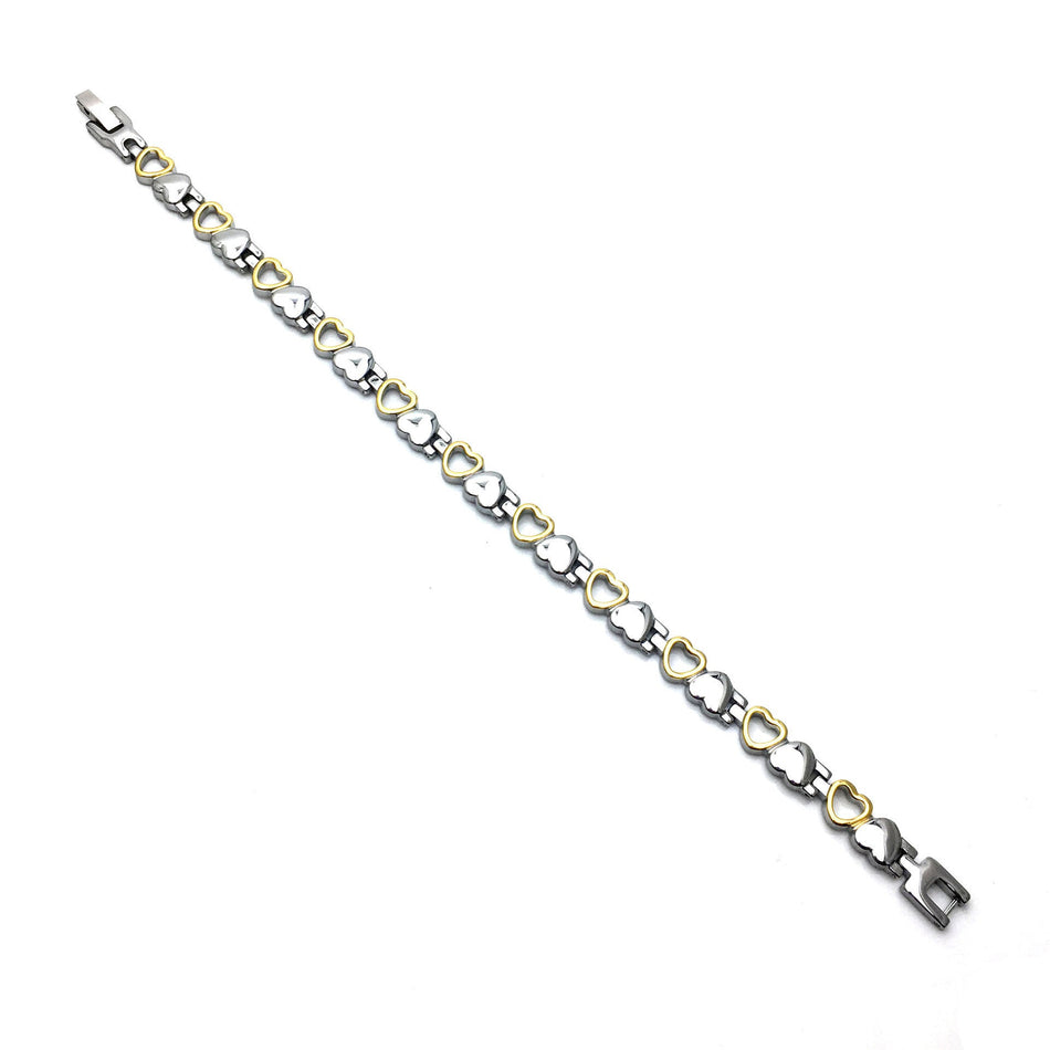 18K Gold Heart Couple Bracelet