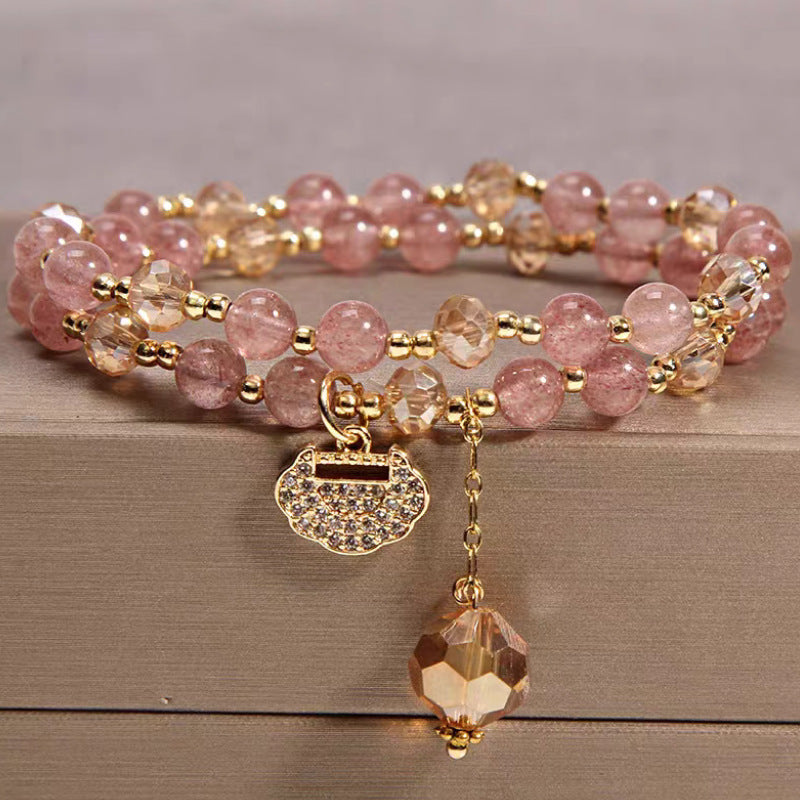 Double-Layer Red Agate Crystal Bracelet