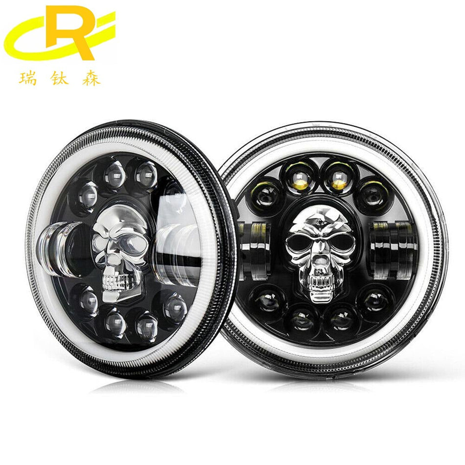 7-Inch Skull RGB LED Headlight