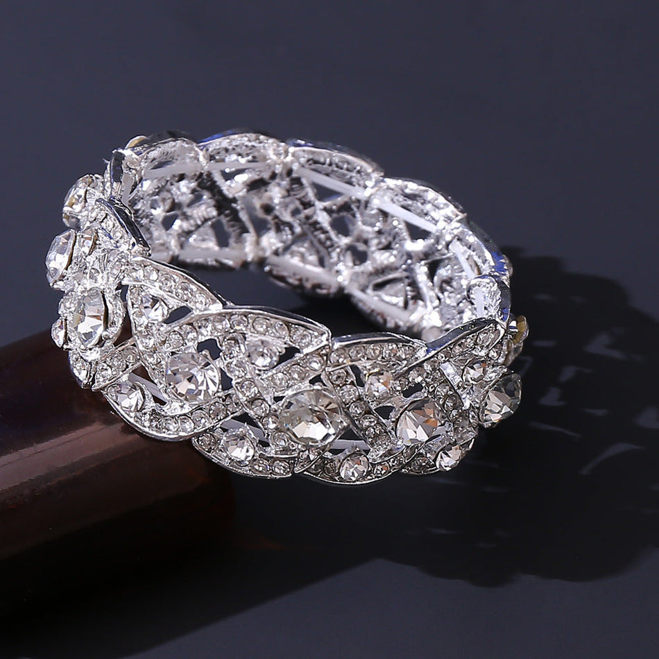 Handmade Crystal Stretch Bridal Bracelet