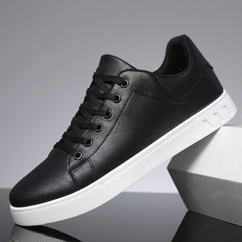 Men's Korean Style Lightweight Leather Sneakers Breathable Casual