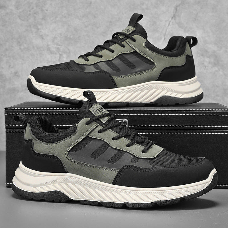 Men's Lightweight Mesh Running Sneakers Thick Sole Breathable