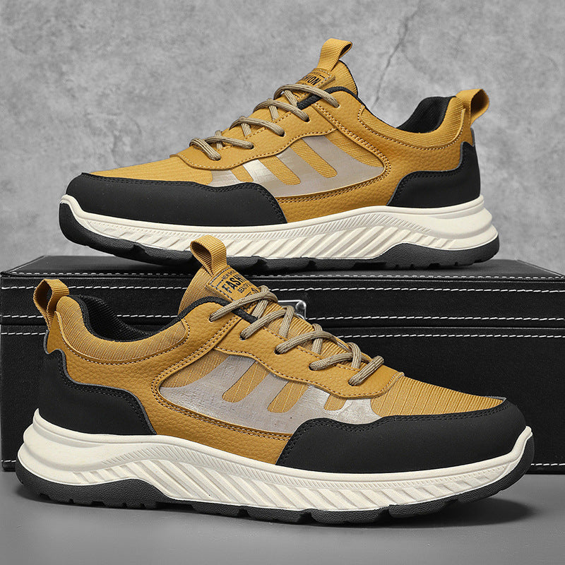 Men's Lightweight Mesh Running Sneakers Thick Sole Breathable