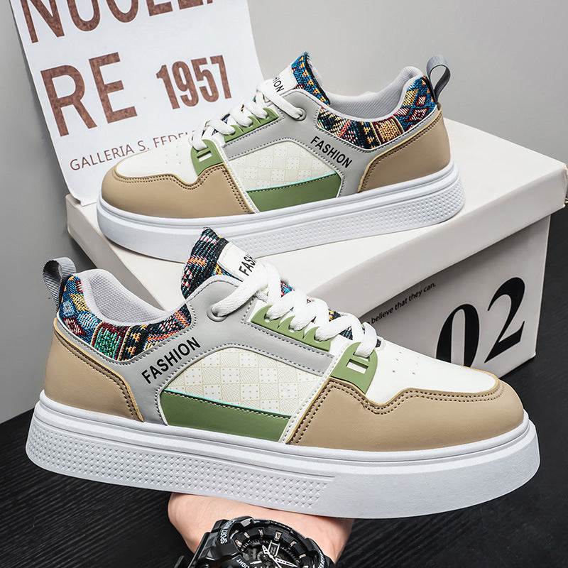 Men's White Sports Sneakers Trendy Casual Versatile Fashion Shoes
