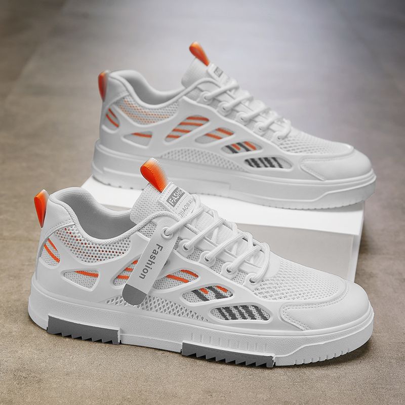 Men's Breathable Mesh Sneakers White Student Casual Sports Shoes