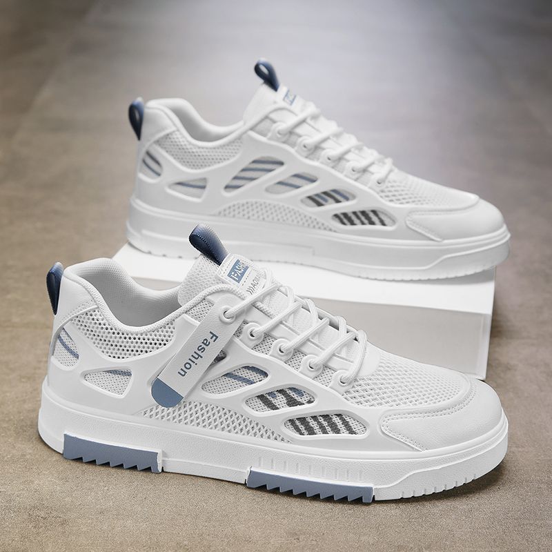 Men's Breathable Mesh Sneakers White Student Casual Sports Shoes