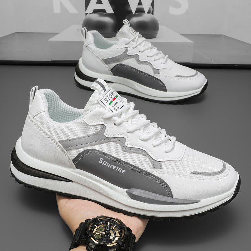 Men's Breathable Mesh Running Sneakers Height-Increasing Casual
