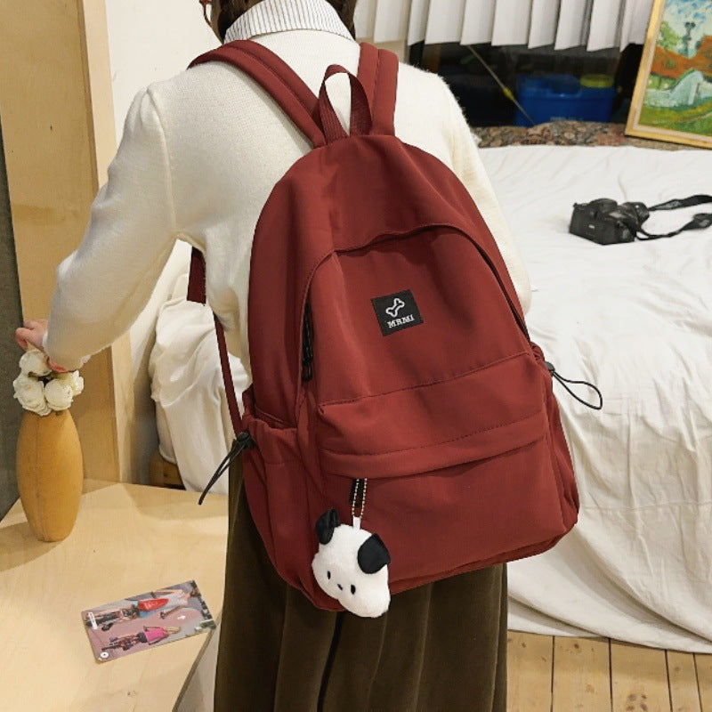 Women's Large-Capacity Nylon College Backpack