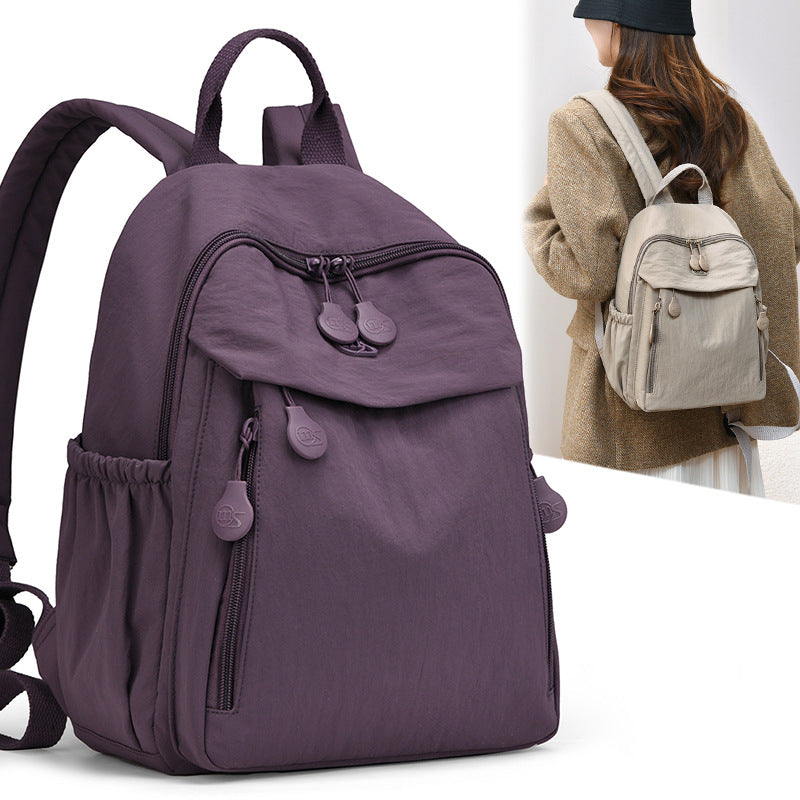 Women's Waterproof Multi-Pocket Nylon Backpack