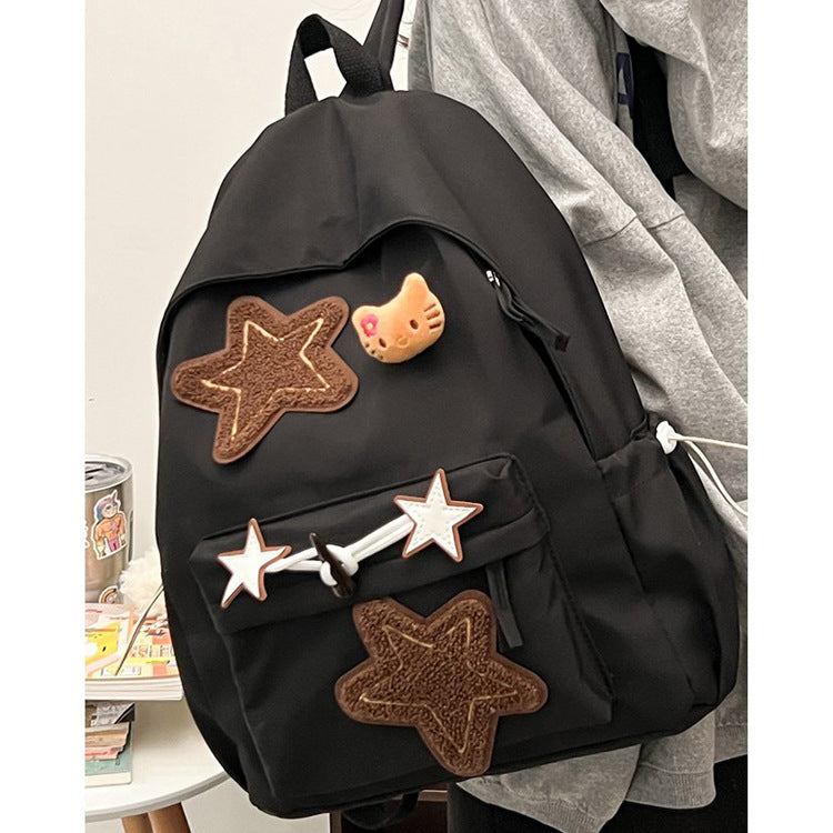 Women's Large-Capacity Nylon School Backpack