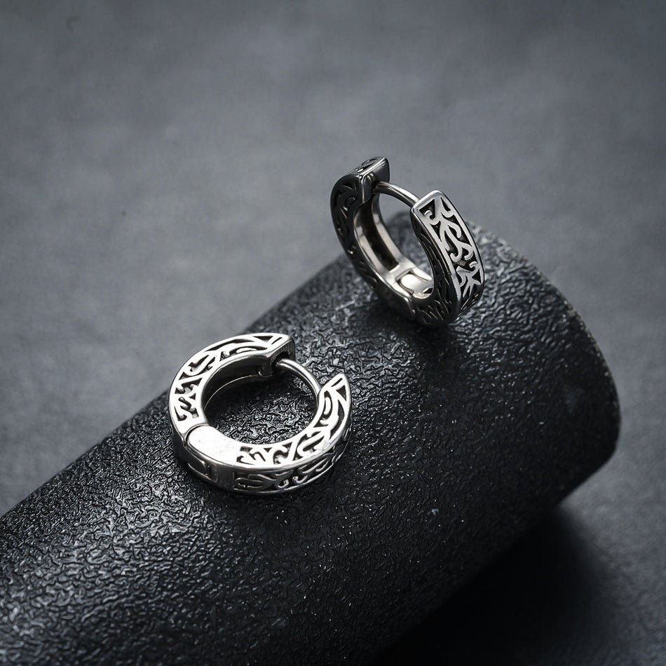 Retro Pattern Earrings Ethnic Style Unisex Fashion Jewelry