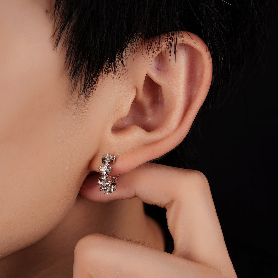 Men's Cross Earrings Light Luxury Personalized Unisex Ear Jewelry