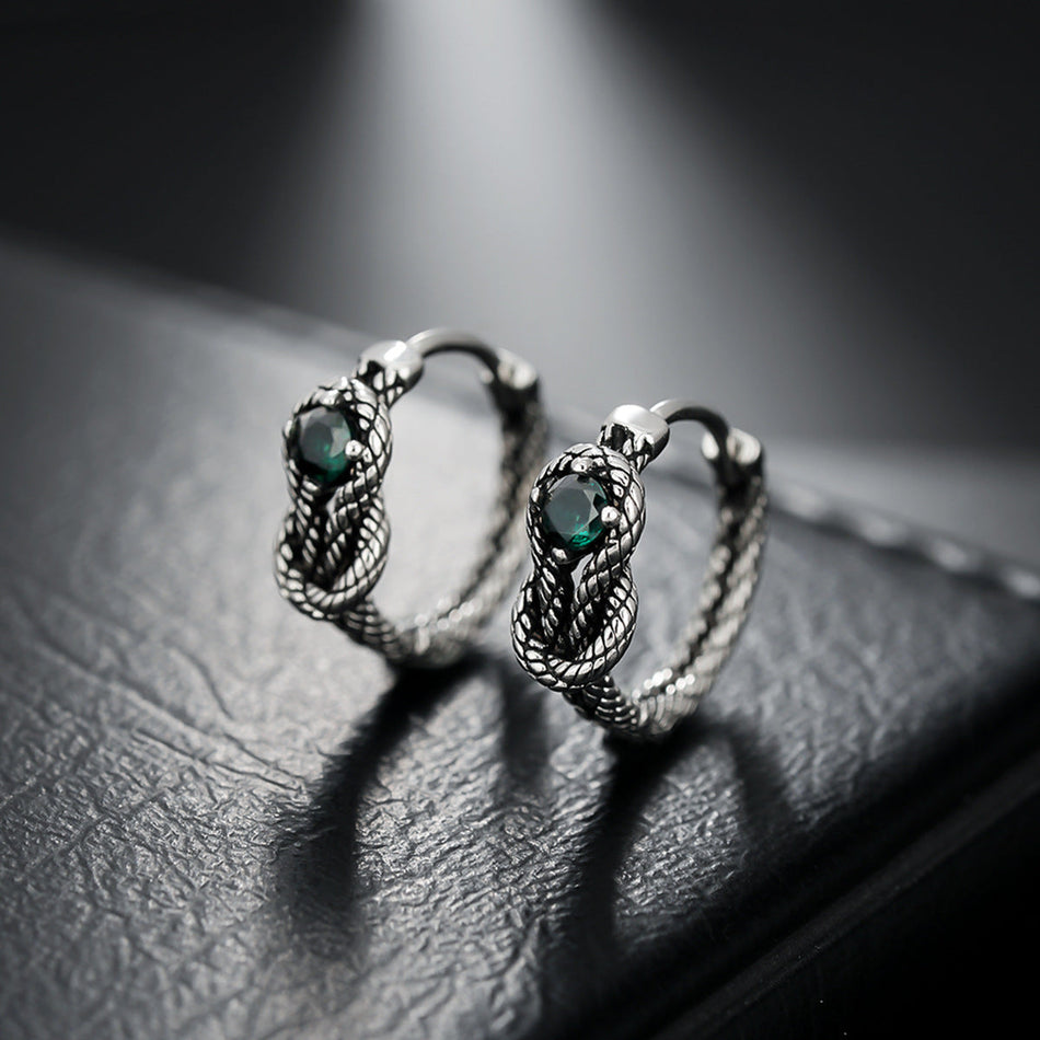 Snake Shaped Earrings Retro Rope Knot Unisex Fashion Jewelry