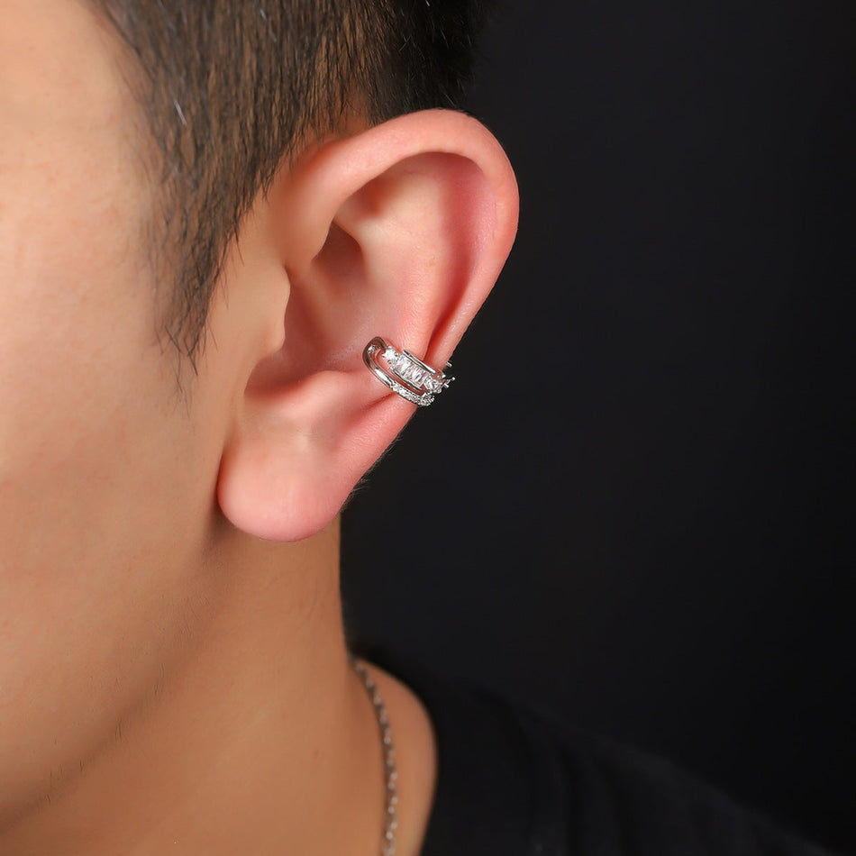 Double-Layer Zircon Ear Cuffs Unisex Light Luxury Fashion Jewelry