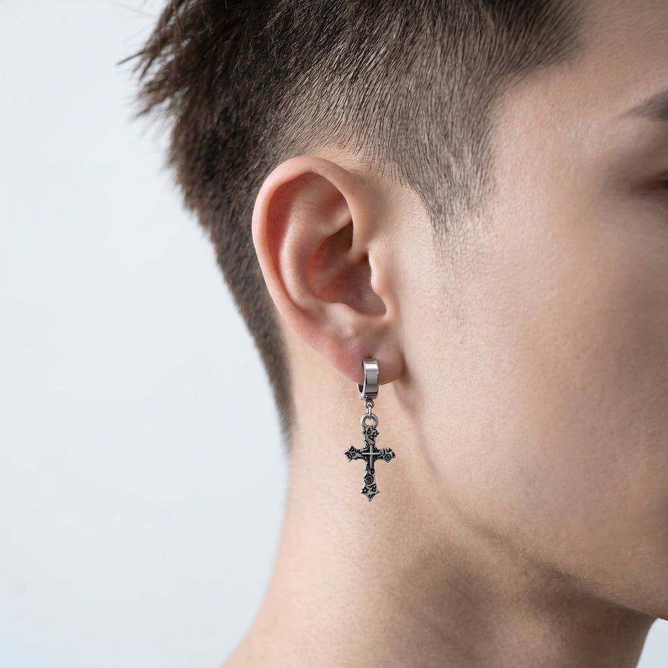Retro Graffiti Cross Ear Cuffs Unisex Personalized Fashion