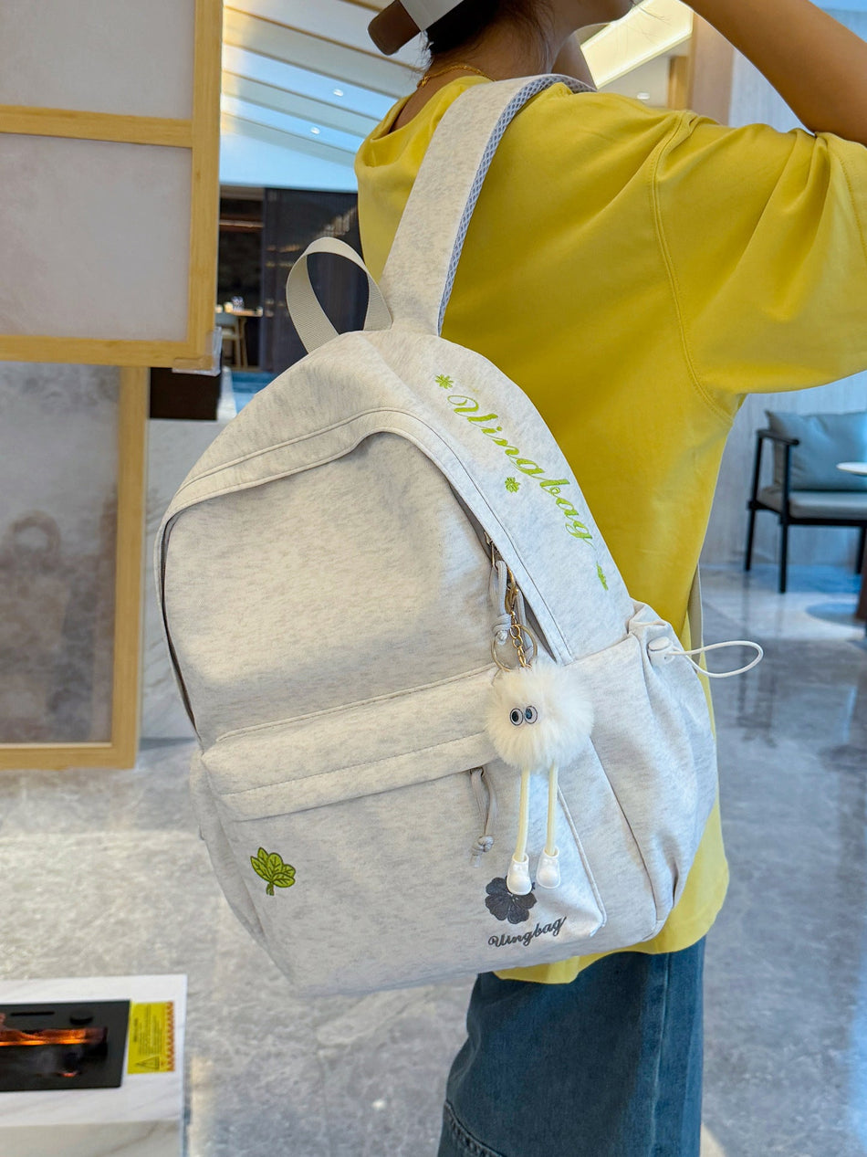 Casual Embroidered Student Backpack with Large Capacity