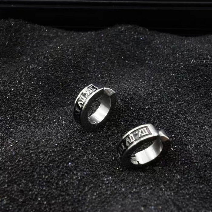Roman Numeral Titanium Steel Ear Cuff Unisex Non-Fading Jewelry