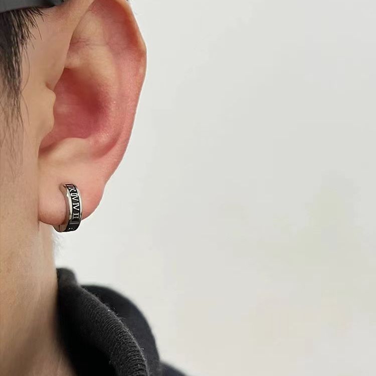 Roman Numeral Titanium Steel Ear Cuff Unisex Non-Fading Jewelry