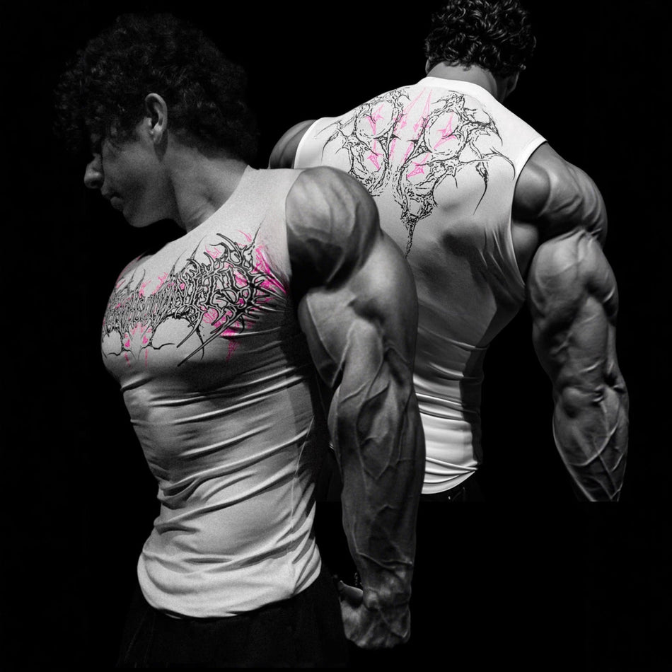 Men's Printed Quick-Dry Fitness Vest, Tight Sleeveless Top