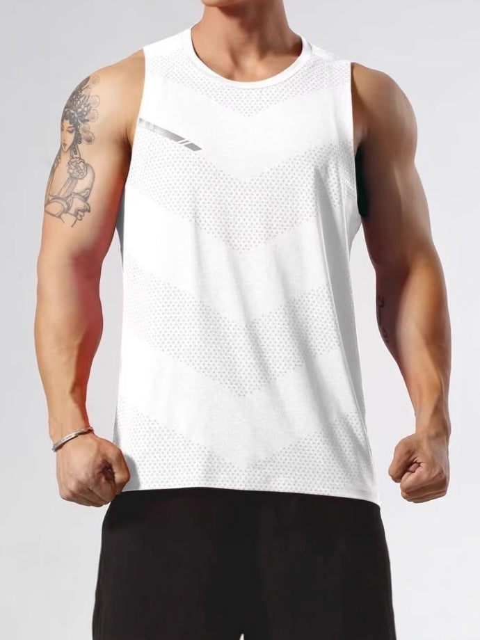 Men's Basketball Milk Silk Sport Vest, Breathable Moisture-Wick