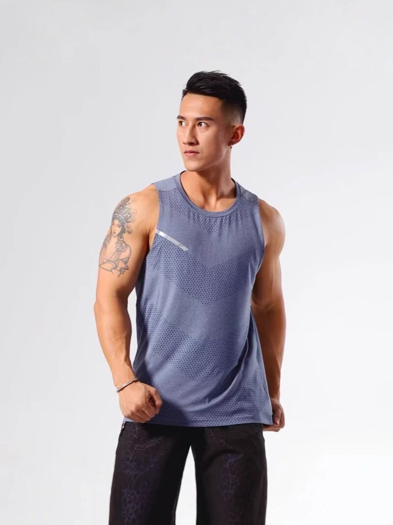 Men's Basketball Milk Silk Sport Vest, Breathable Moisture-Wick