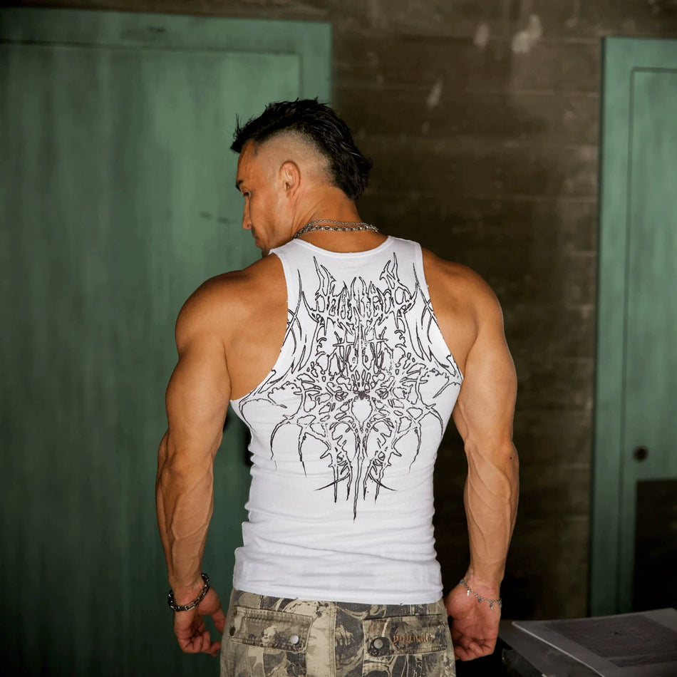 Youngla Knitted Ice Silk Ribbed Vest, Running Basketball Fitness