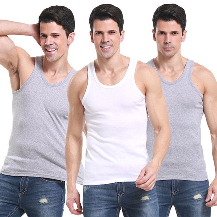 Nanrenshuai Men's Cotton Elastic Vest, Slim Fit Sport