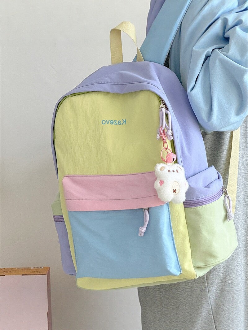 Lightweight Color-Block Backpack with 14-Inch Laptop Space