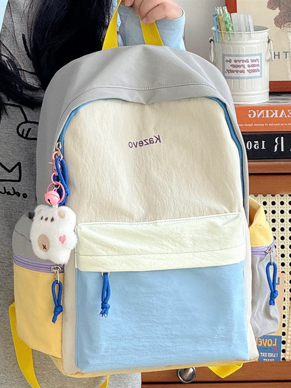Lightweight Color-Block Backpack with 14-Inch Laptop Space