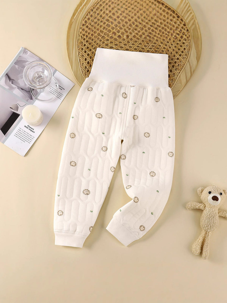 Baby's Pure Cotton 5A Antibacterial High-Waist Thermal Pants