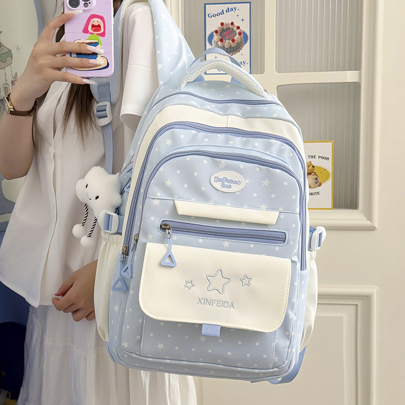 Lightweight Waterproof Nylon School Backpack for Girls
