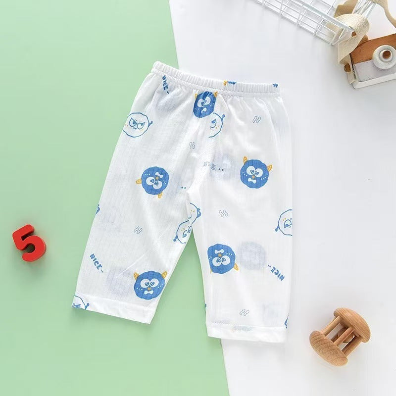 Children's Pure Cotton Closed-Crotch Capri Pants