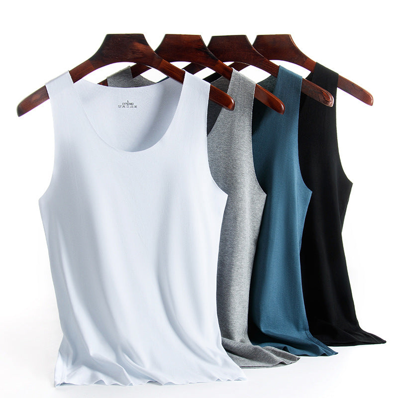 He Yichu Men's Modal Vest, Soft Elastic Slim Underwear
