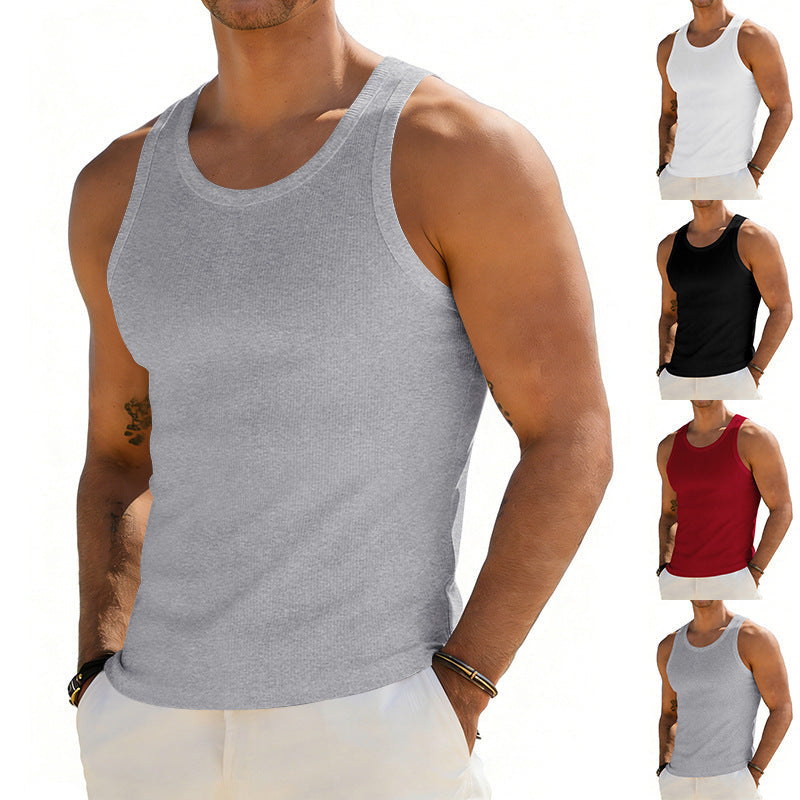 Butz Men's Ribbed Sport Tank Top, Elastic Quick-Dry Fitness