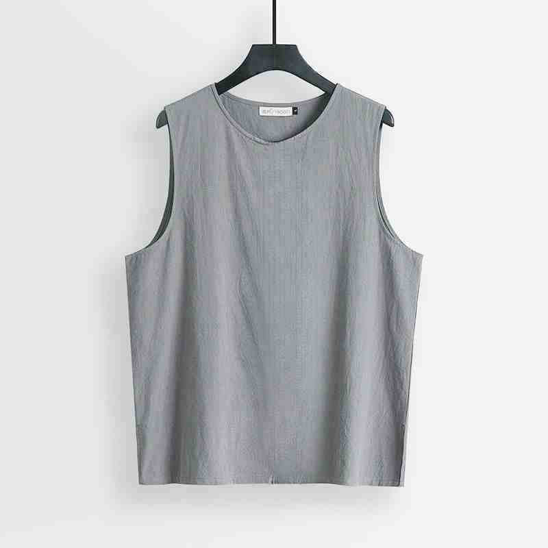 Men's Chinese Style Cotton Linen Vest, Vintage Tang Suit