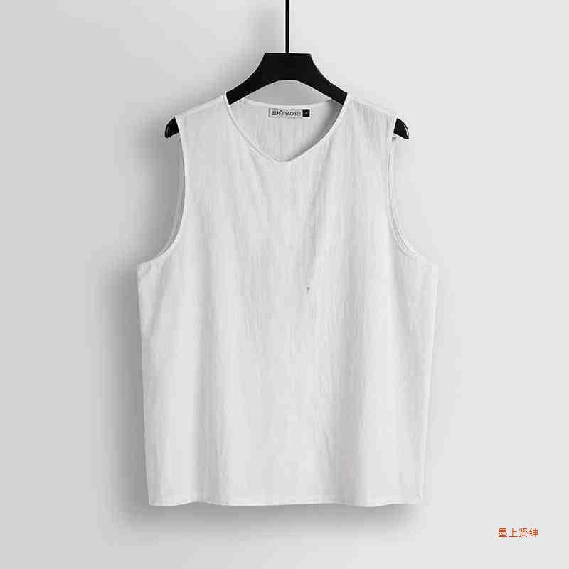 Men's Chinese Style Cotton Linen Vest, Vintage Tang Suit