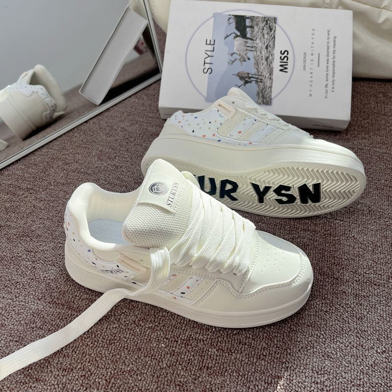 Women's Platform Sneakers with Wave-Point Detail