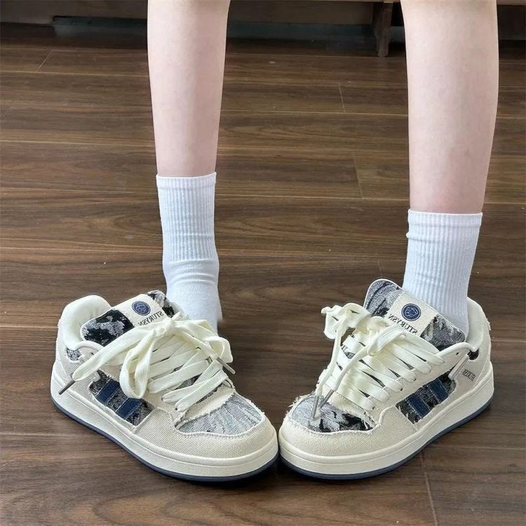 Women's Retro Platform Canvas Sneakers