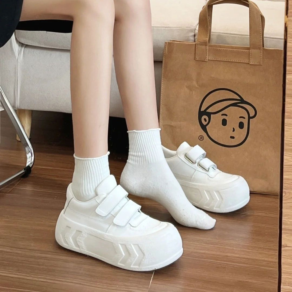 Women's Thick-Soled Velcro Sneakers with Height Lift